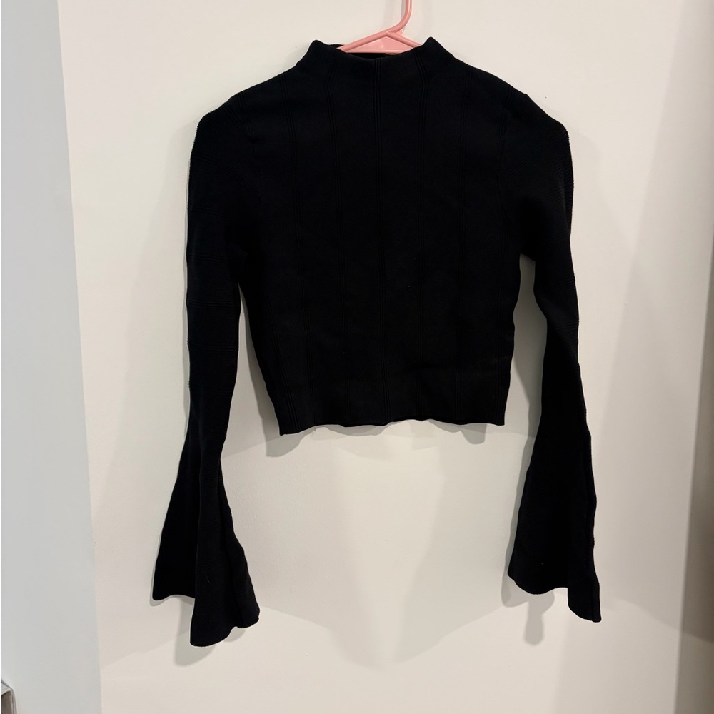 KEEPSAKE the Label Black Flared Sleeve Crop Top